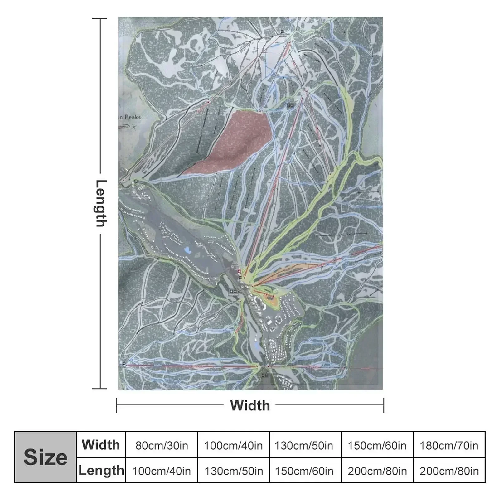 Sun Peaks Resort Trail Map Throw Blanket Luxury St For Baby Camping Thins Summer Beddings Picnic Blankets