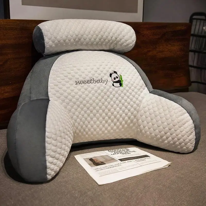 *1pc Ergonomic Reading Pillow With Adjustable Back Support, Soft Lumbar Cushion For Bed, Sofa, Chair – Breathable & Comfortable
