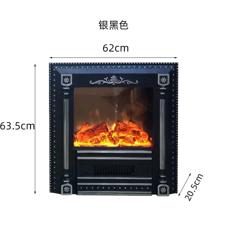 Core birdcage frenchretro decorative cast aluminum curved artificial flame heating humidifier fireplace personalized