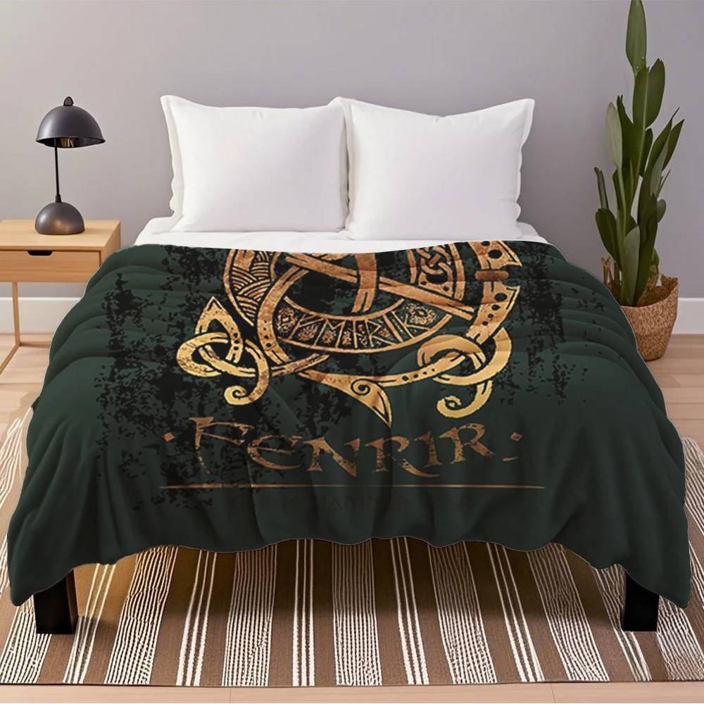 

Flannel Cozy Japanese Zen Blanket Fenrir The Nordic Monster Bedcover Bed Scarf Fade-Resistant Blankets Perfect For Office