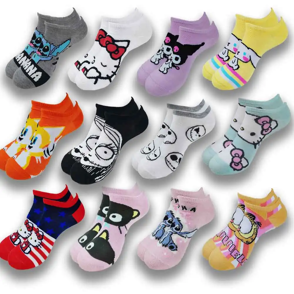 Novelty Fashion Colorful Casual Ankle Short Socks Harajuku Grid   Happy Funny Women Men Socks