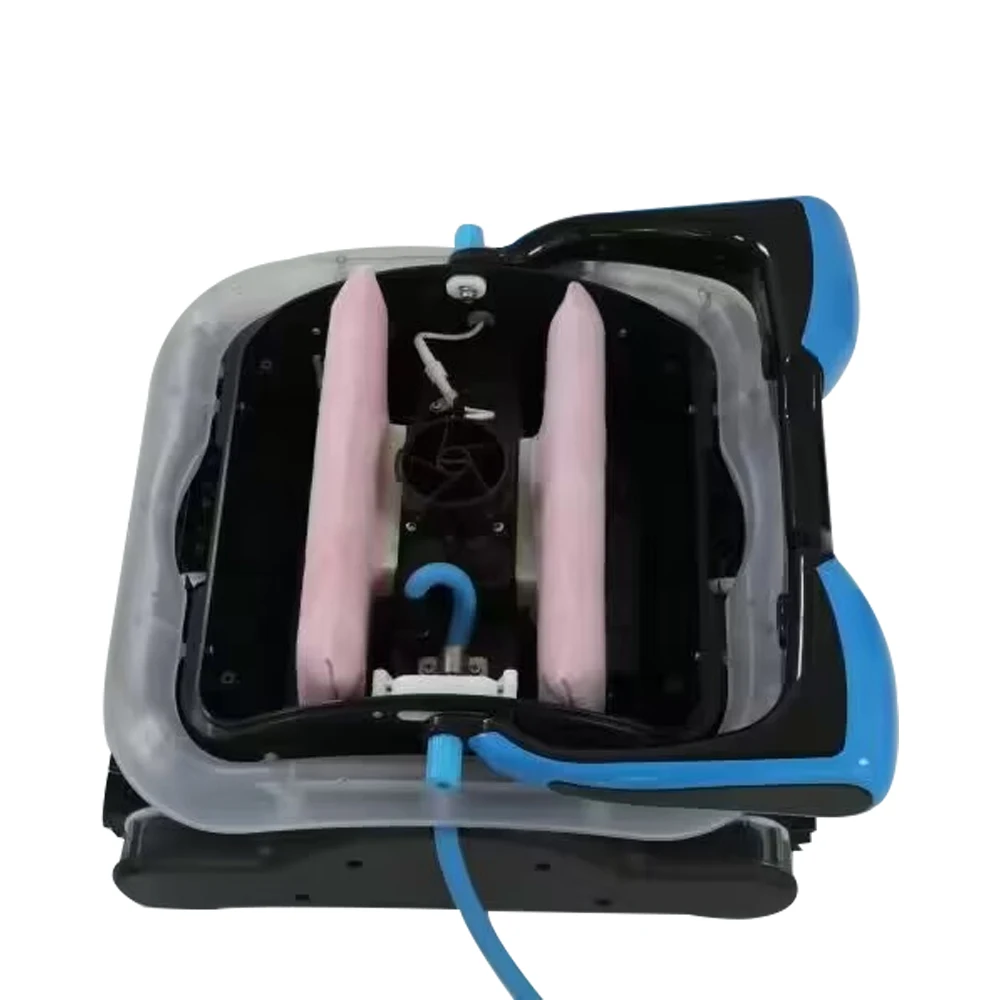 Robô automático de limpeza de equipamentos de piscina de aço inoxidável com recurso de parede de escalada de controle remoto para limpeza de piscina