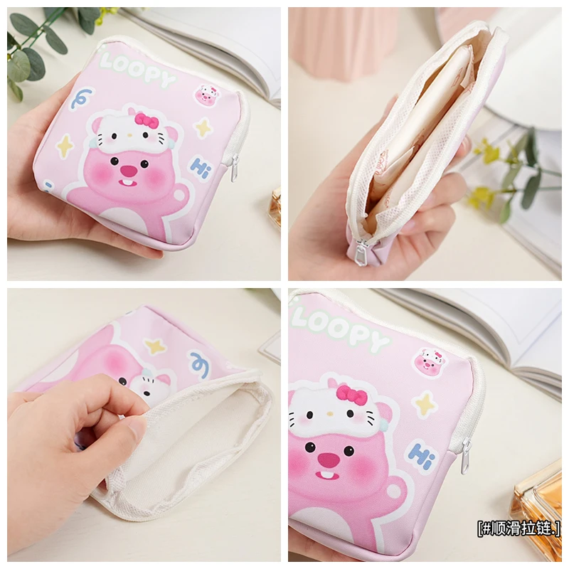 مرحبا كيتي الوسادة الصحية حقيبة التخزين الكرتون حشا حقيبة لطيف صفر المحفظة المحمولة حقيبة مستحضرات تجميل فتاة هدية عيد الميلاد