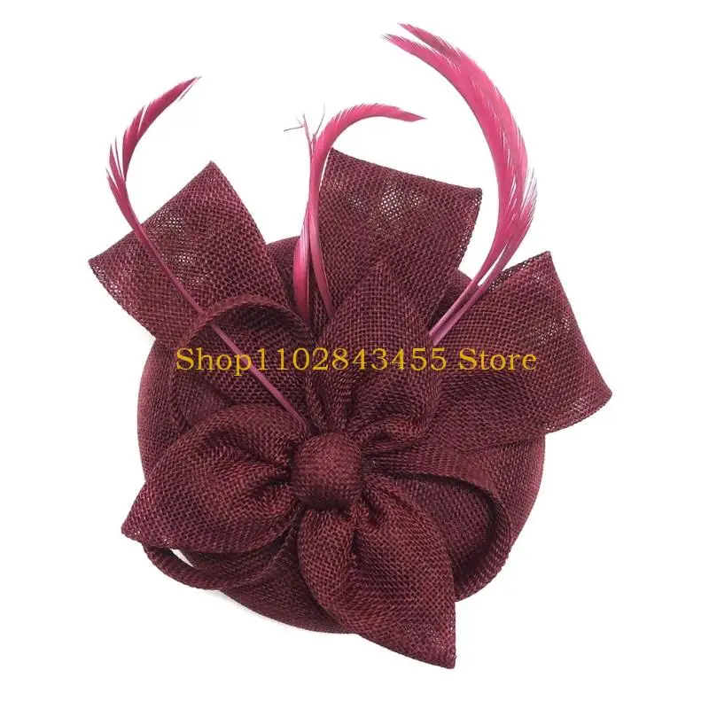49MC Delicate Flower Meshes Fascinator Headpiece Adjustable Wedding Headpiece