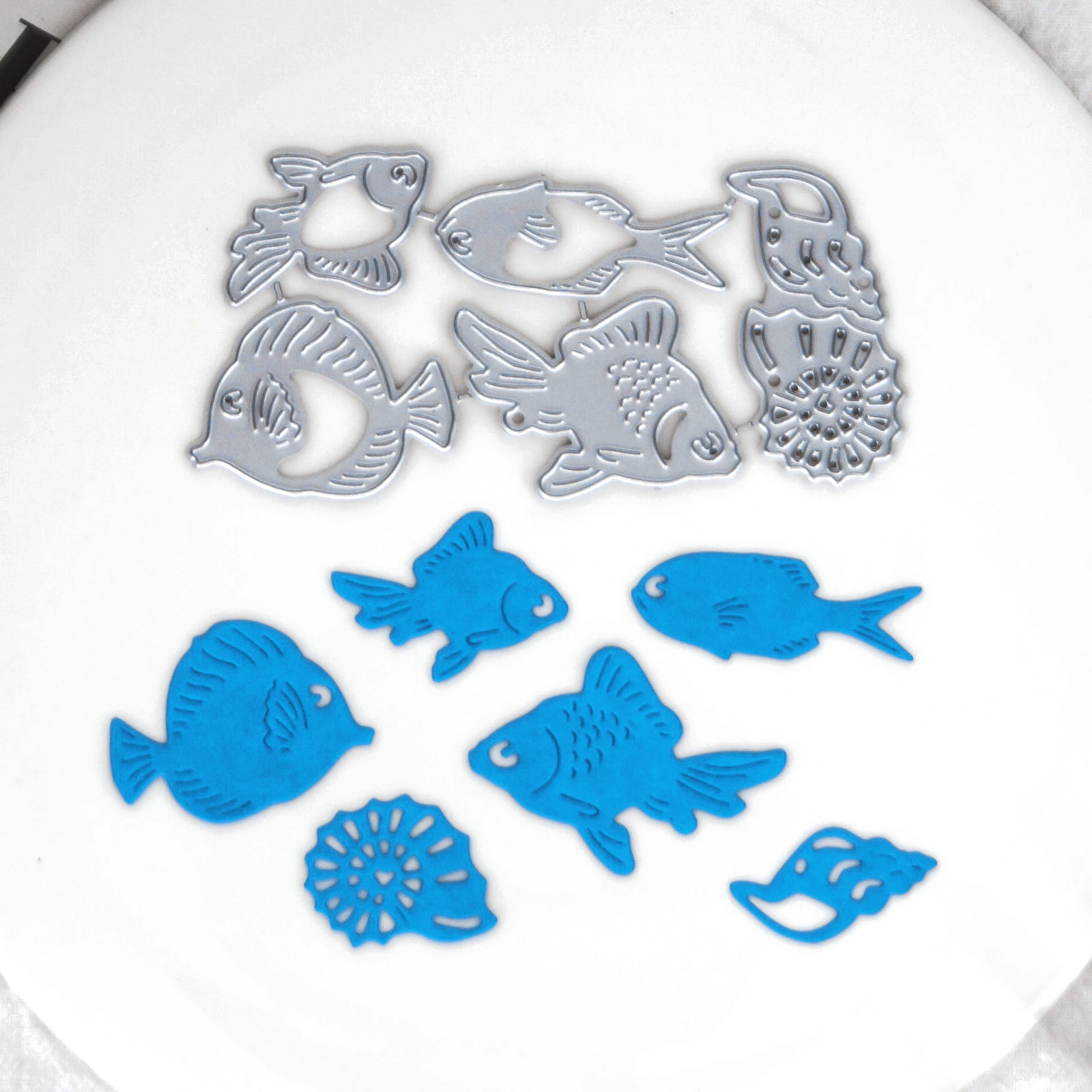 Marine Fish Conch Metal Cutting Dies Diy Scrapbooking Photo Album Decorative Embossing PaperCard Crafts Die Manual Mold Stencil