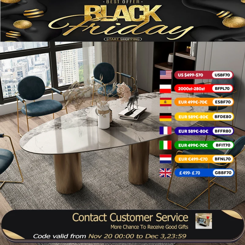 

Nordic Oval Dining Tables Restaurant Stainless Salon Living Room Dining Tables Luxury Modern Table A Manger Furniture Home