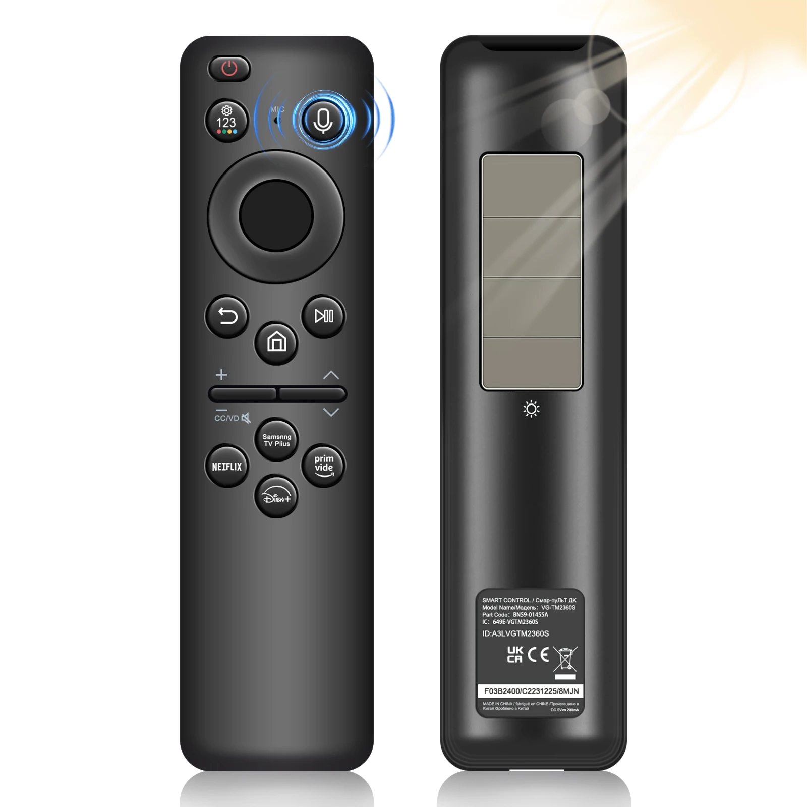 BN59-01455A Solar Solar charge Voice Remote Smart TV Remote 360° Full use for Samsung TVs