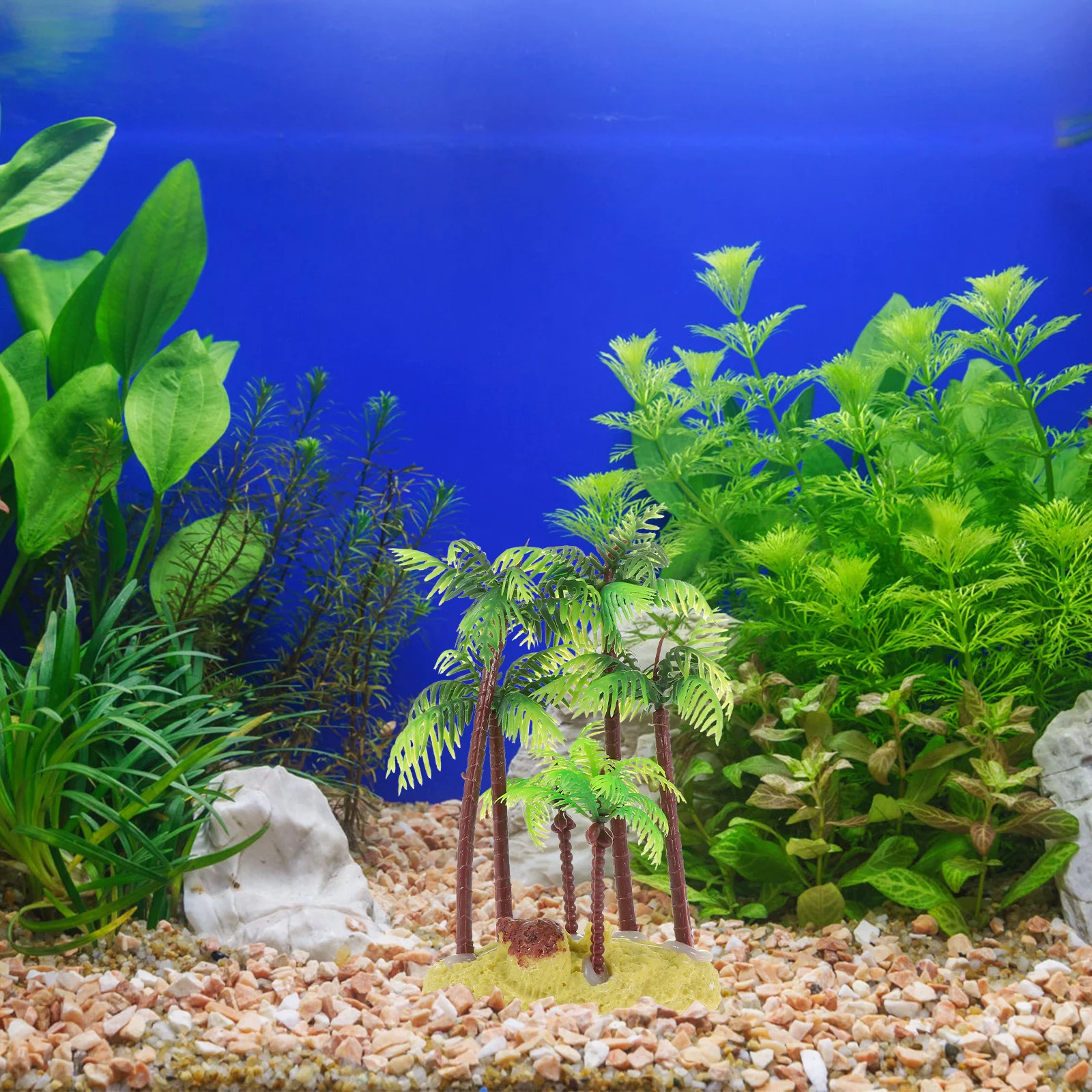 

1Pcs Fish Tank Resin Decor Simulation Coconut Tree Aquarium Ornament Lightweight Landscape Accessory Fish Tank Resin Decor