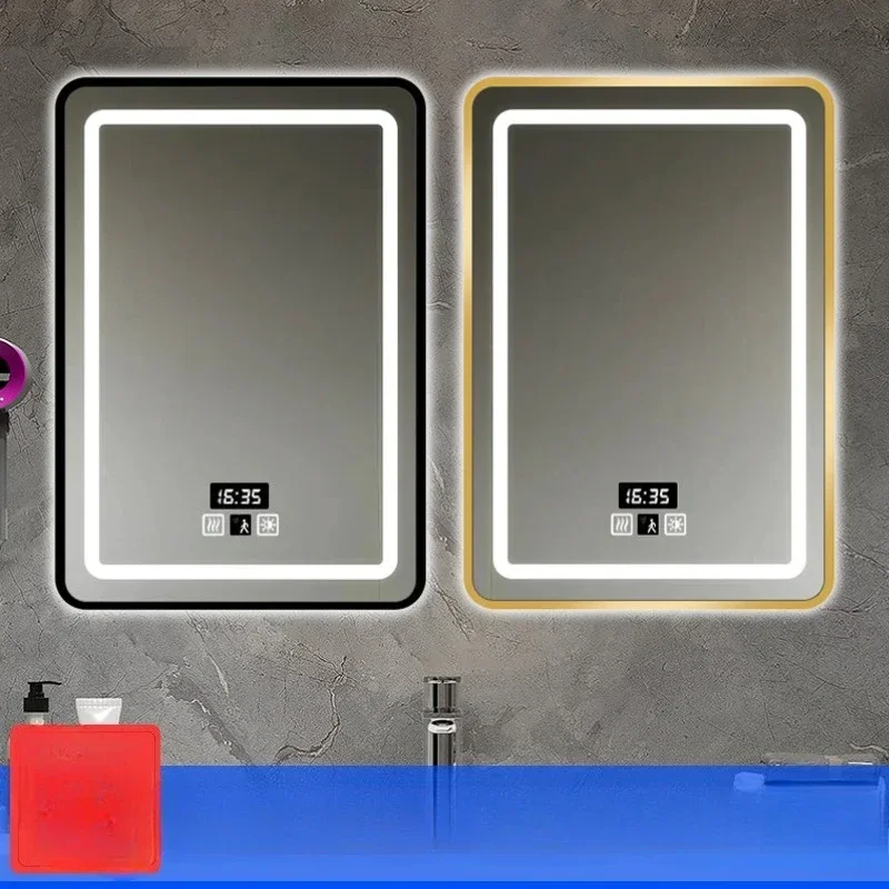 

15 * 24 Inch Smart Bathroom Mirror Led Bathroom with Light Anti-fog Makeup Touch Screen Wall Hanging Small Vanity