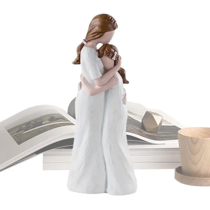 Mother And Daughter Statue Mom Hug Daughter Sculptures Meaningful Family Moments Suitable For Home Bedroom Living Room Tabletop