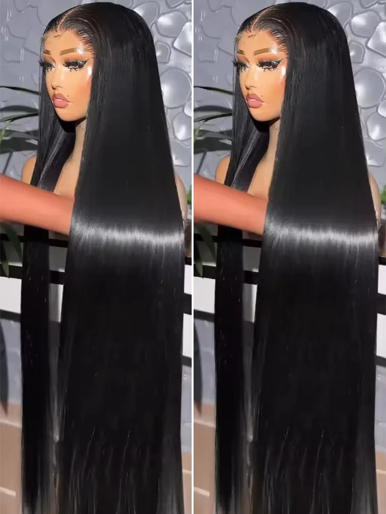 

Rosabeauty 30 40 Inch Straight Transparent 13x6 Lace Frontal Human Hair 250% 13x4 Front Wig 5x5 Glueless Closure Wigs For Women