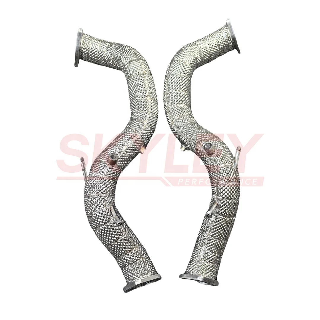 النازل لبورشه 718 كايمان GT4 RS 4.0L 2022-2025 زيادة إخراج الهواء العادم النازل الأنابيب الأمامية المستقيمة #1