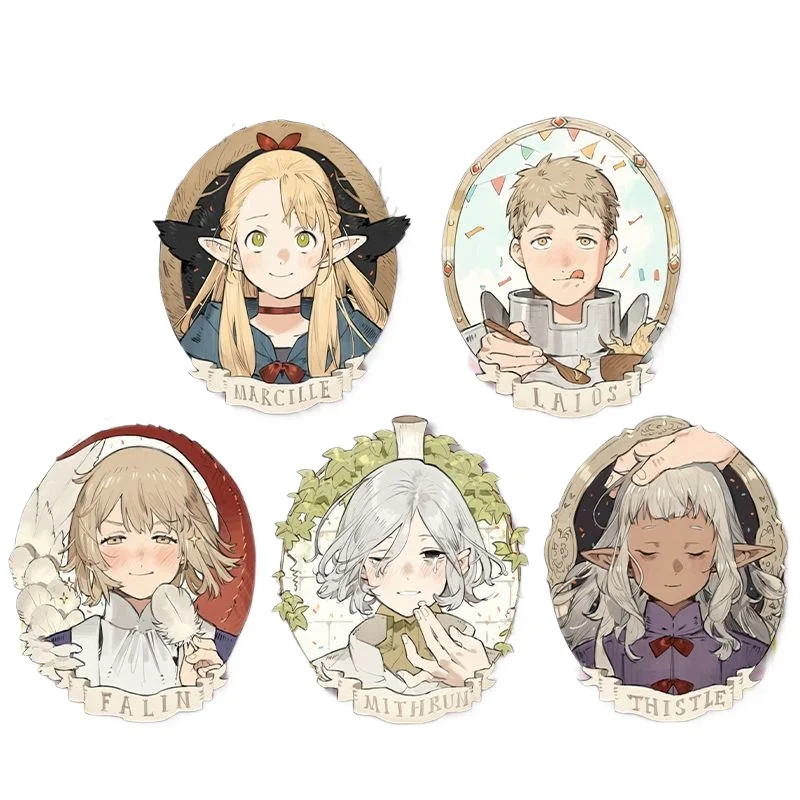 

Delicious in Dungeon Anime Acrylic Keychain Action Fingures Kid Toys Standing Bag Car Keyring Ornament Fans Collect Gift Beauty
