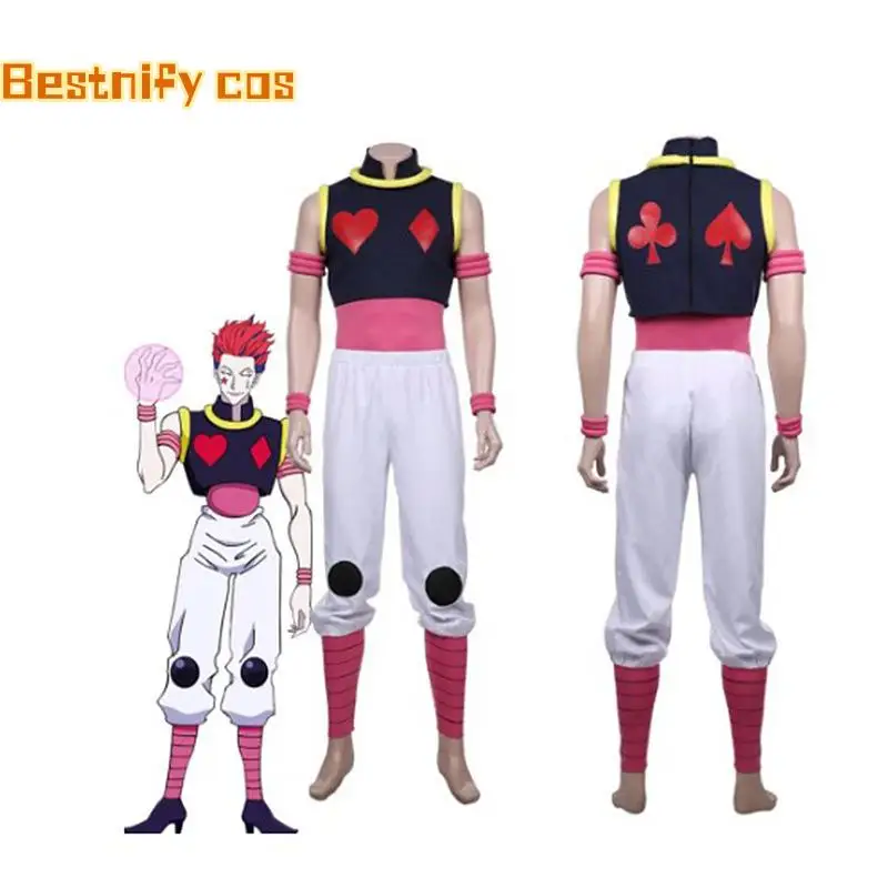 Anime dos desenhos animados caçador × caçador kurapika hisoka cosplay traje aldult unisex colete superior calças saia peruca terno de halloween