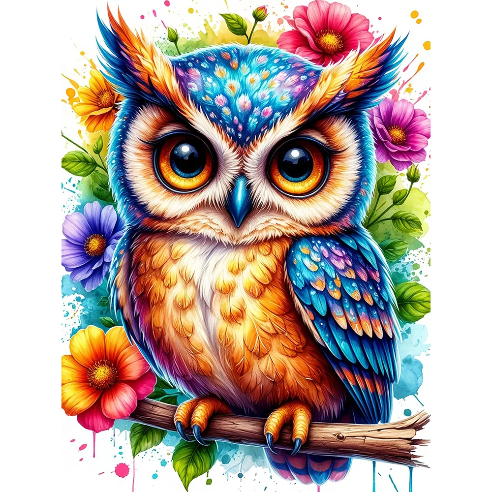 EverShine DIY Diamant-Malerei Eule Mosaik Tier 5D Vollquadrat Runde Steine Stickerei Bastel- und Kunstbedarf-Sets Heimdekoration