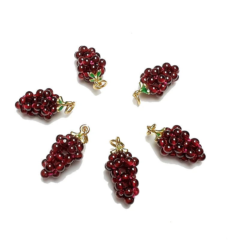 

10pcs/lot Mix DIY Glass Fruit Garnet grapes For Charms Bracelet Pendant