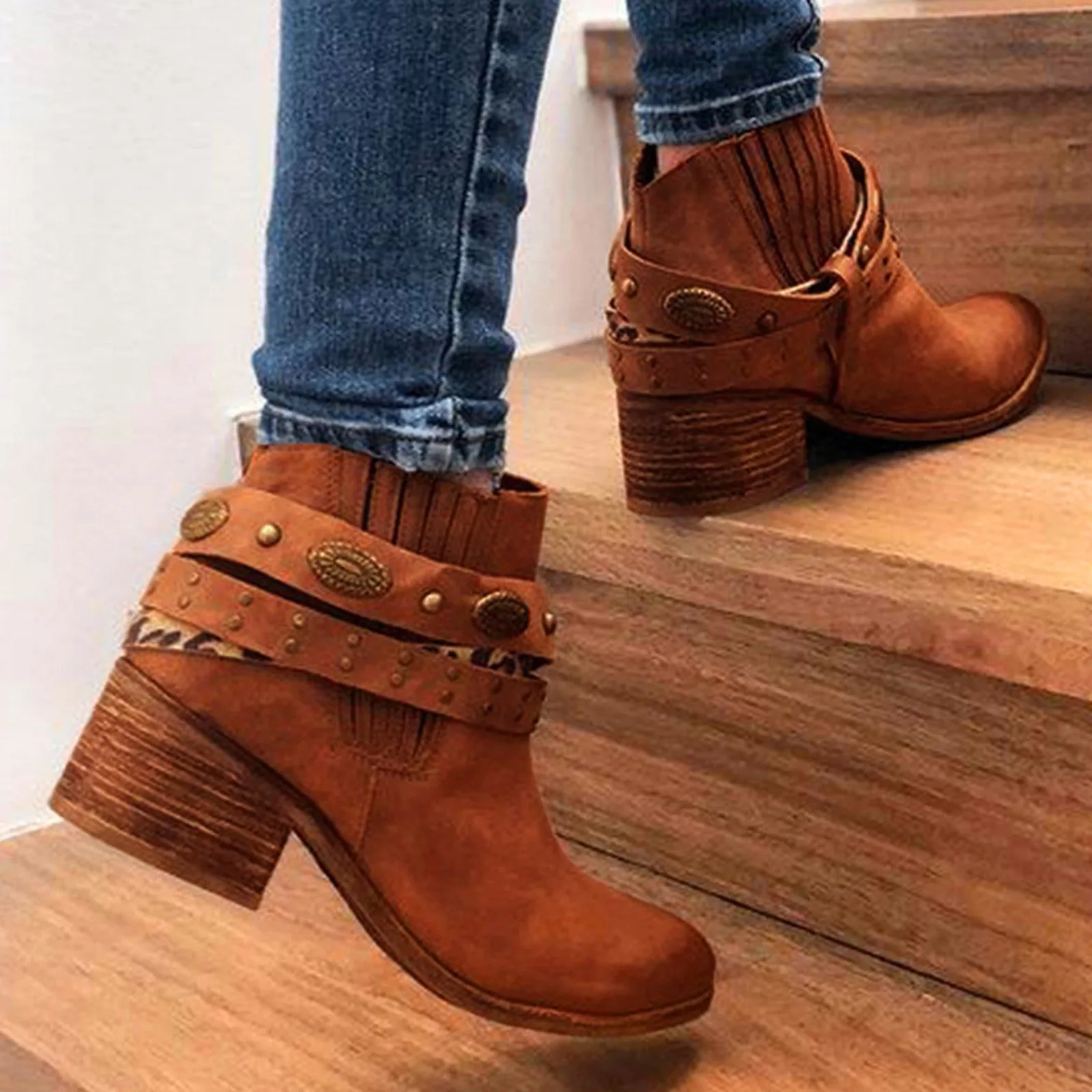 Zip Vintage Squared Round Fashion Up Winter Boots Heel Women\'S Toe Women\'S Boots Summer Boots For Women Booties