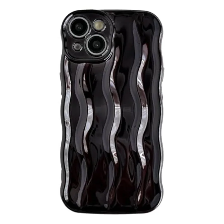 

for iPhone 14 Case, Water Ripple Pattern Curly Wave Frame Soft Compatible with iPhone Case