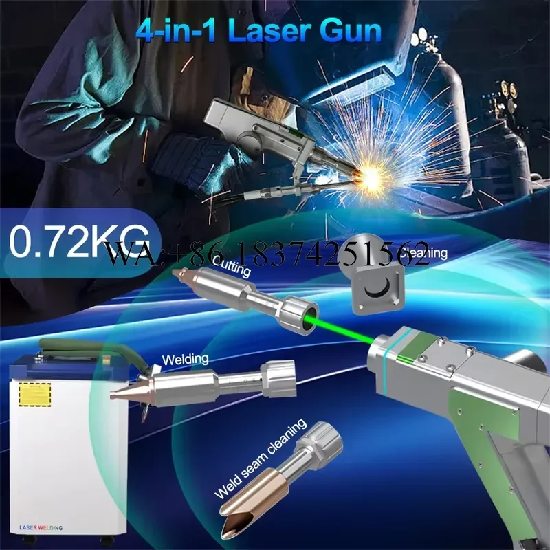 Wmwmnu for Raycus 3000W 4 in 1 Fiber Welder 380V Handheld Welding Cleaning Cutting Single Double Pendulum for