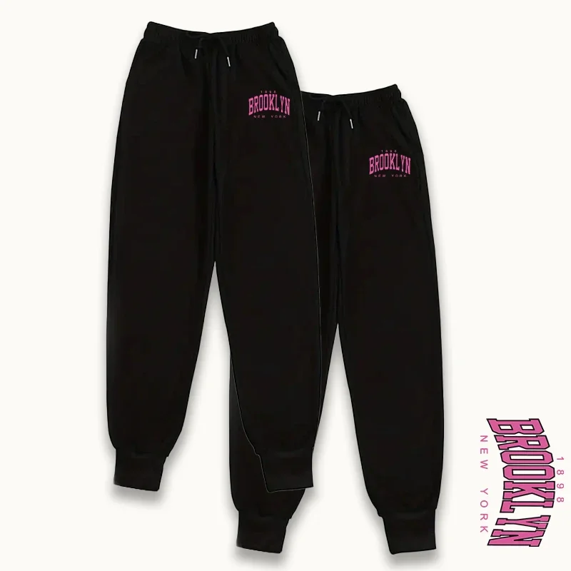 طقم نسائي مكون من قطعتين بنطال رياضي عصري بنطال صالة ناعم 2025 خريف شتاء مريح غير رسمي نمط الشارع قيعان