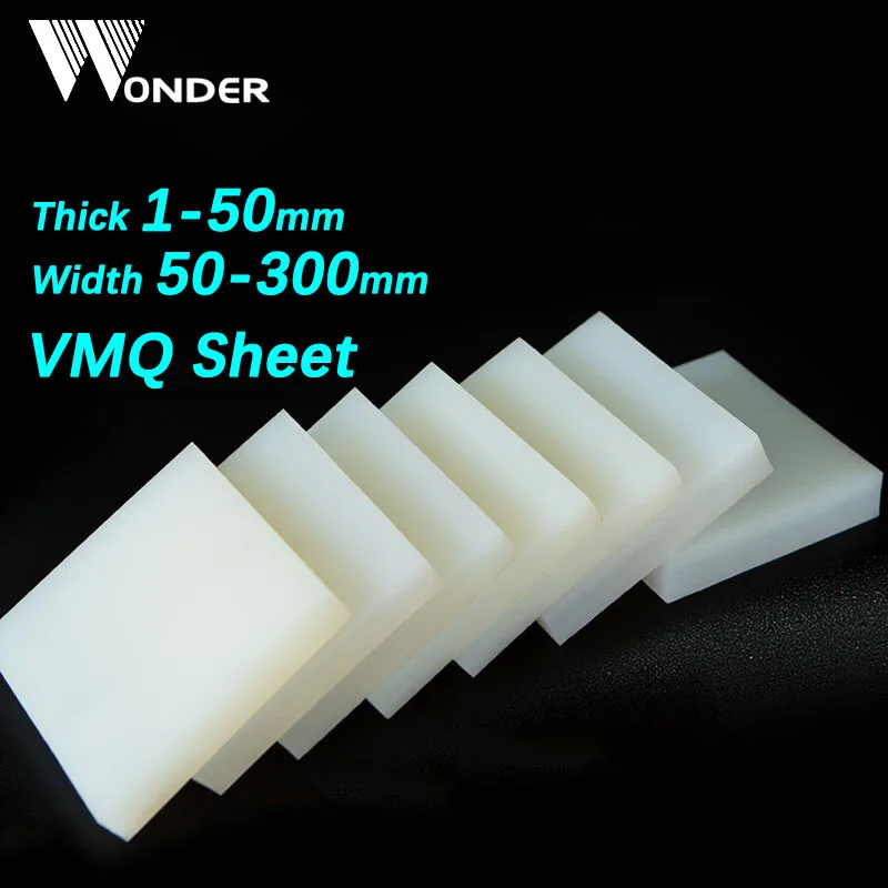 

White Silicone Rubber Sheets Square Silicone VMQ Seal Gaskets Pad 50*50mm-300*300mm Thick 1-50mm