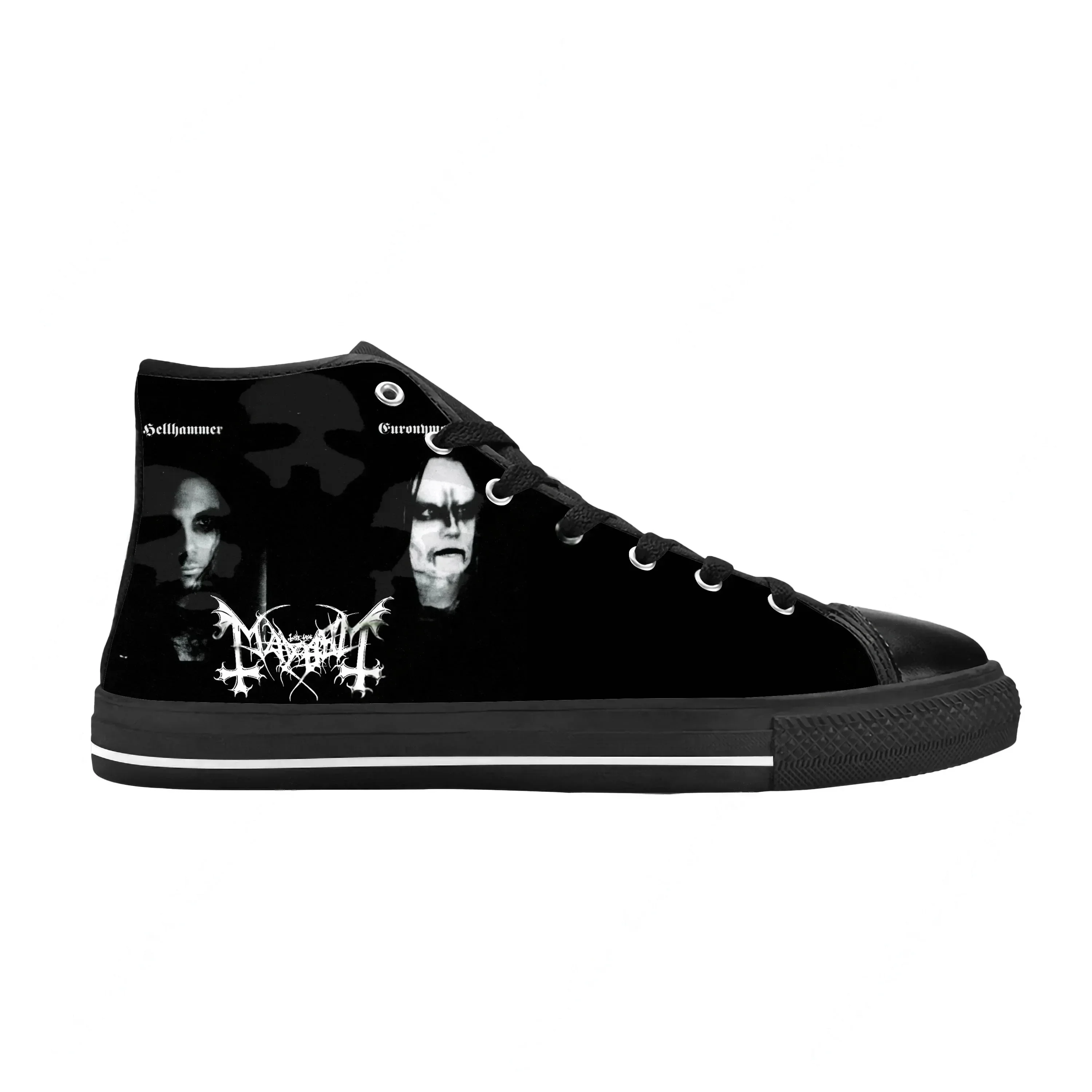 Rapper Mayhems Death Black Metal Rock Band Singer Casual Cloth Shoes High Top Comfortable Breathable 3D Print Men Women Sneakers