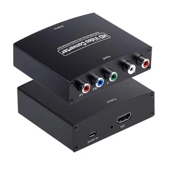 YPbPr na HDMI kompatybilny 1080P konwerter wideo-audio Adapter złącza RCA na HD konwertery adaptery do PS2 DVD PSP Xbox HDTV