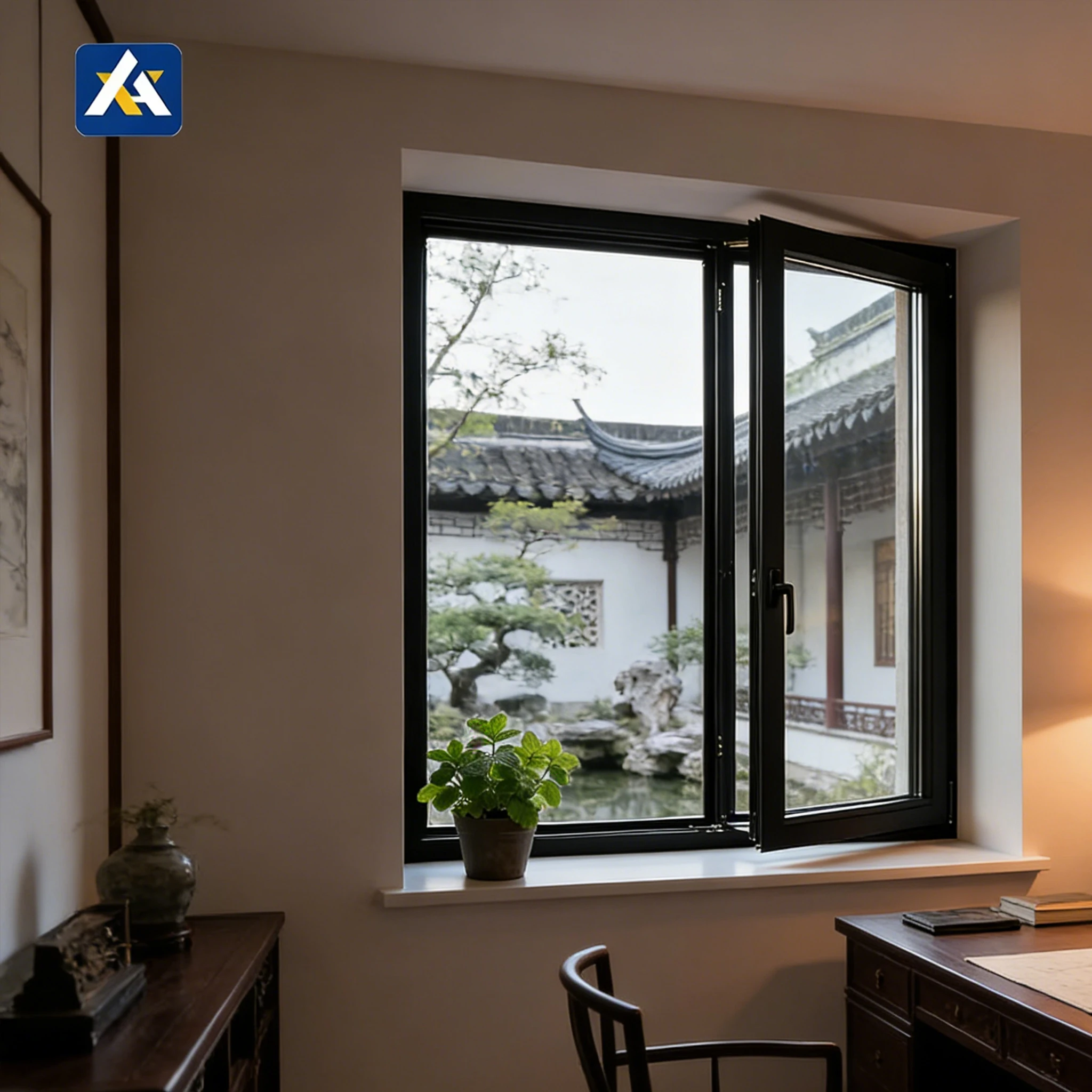 High Performance Thermal Break Aluminum Casement Window Double Glazed Soundproof Swing Window for Hotel Apartment Building