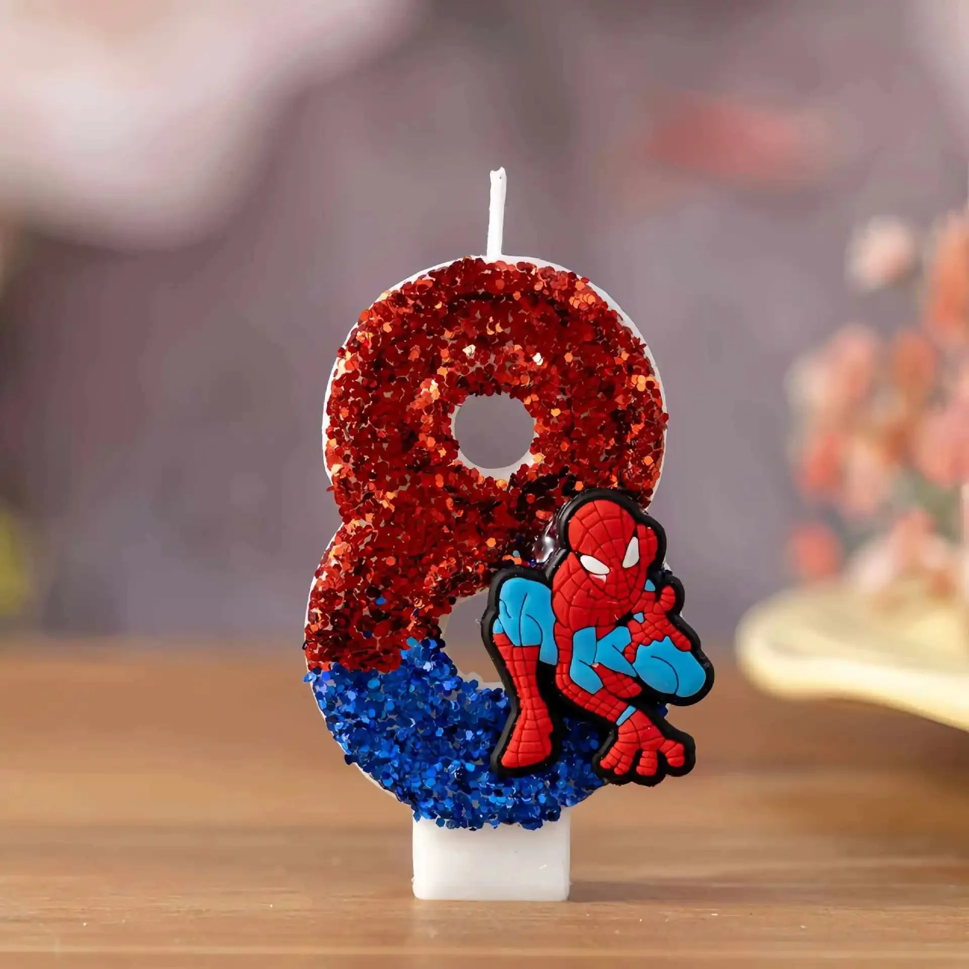 0-9 Superhero SpiderMan Fun Figure Candles Cute Cartoon Pattern Party for Birthday Candle Cake Decoration Children Party Gifts@