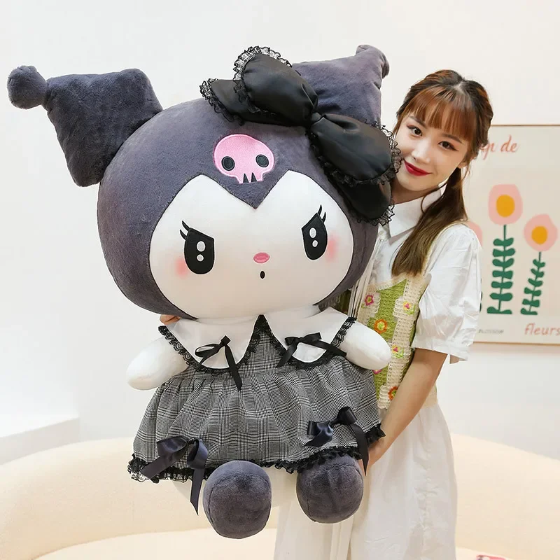 70cm Sanrio Kuromi My Melody Plush Toy Big Size Kawaii Gothic Little Devil Plush Anime Soft Stuffed Rag Doll Kids Birthday Gift