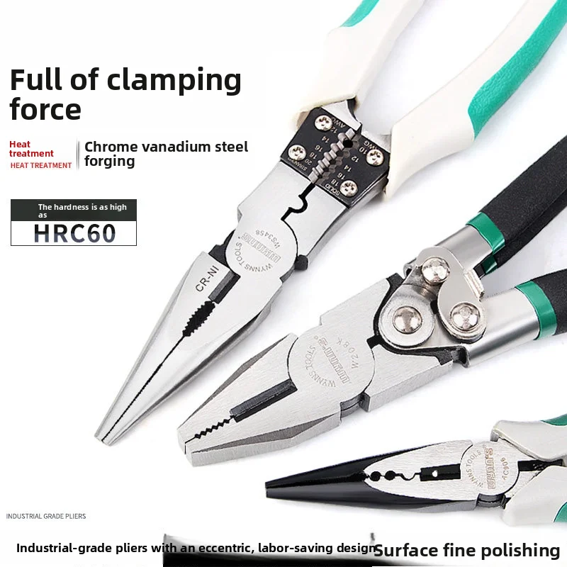 6 8 Inch Multi Functional Electrician Hand Pliers Tiger Pliers Needle Nose Pliers Diagonal Pliers With Industrial Grade Quality