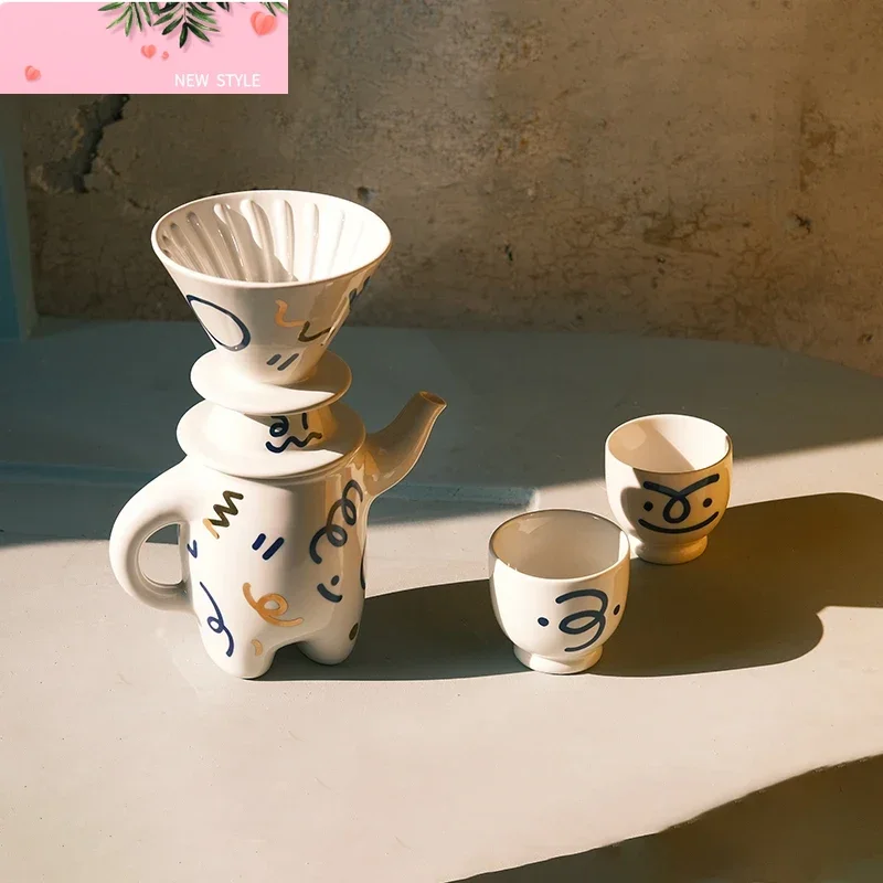 

Набор кофейной посуды, керамический чайный сервиз, чайник, разделение чая, кофейная чашка, подарочная коробка, подарок на день рождения