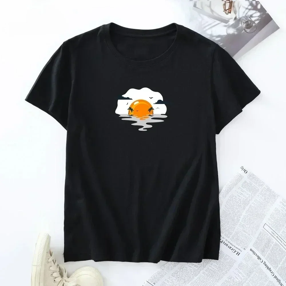 

Female Tshirt Creative Bag Egg Graphic Printed Aesthetic Clothes Fashion T-shirt Women's Sleeve Summer Streetwear Clothing