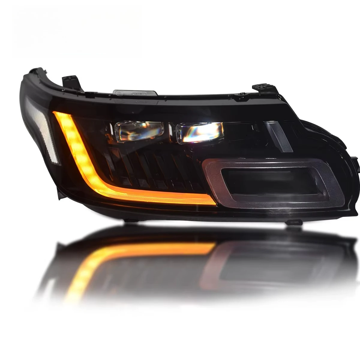 

New Design Plug and Play No Replacement Bumper Upgrade 2018 2 Lens LED Headlight for Range Rover Sport 2014-2017