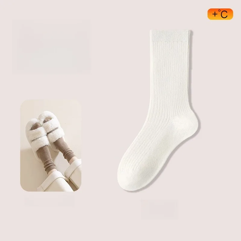 6足組 レディース ウール 暖かいソックスセット 秋冬用 厚手ソックス 女の子用 カジュアル ミッドカーフ丈 保温ソックス 2025