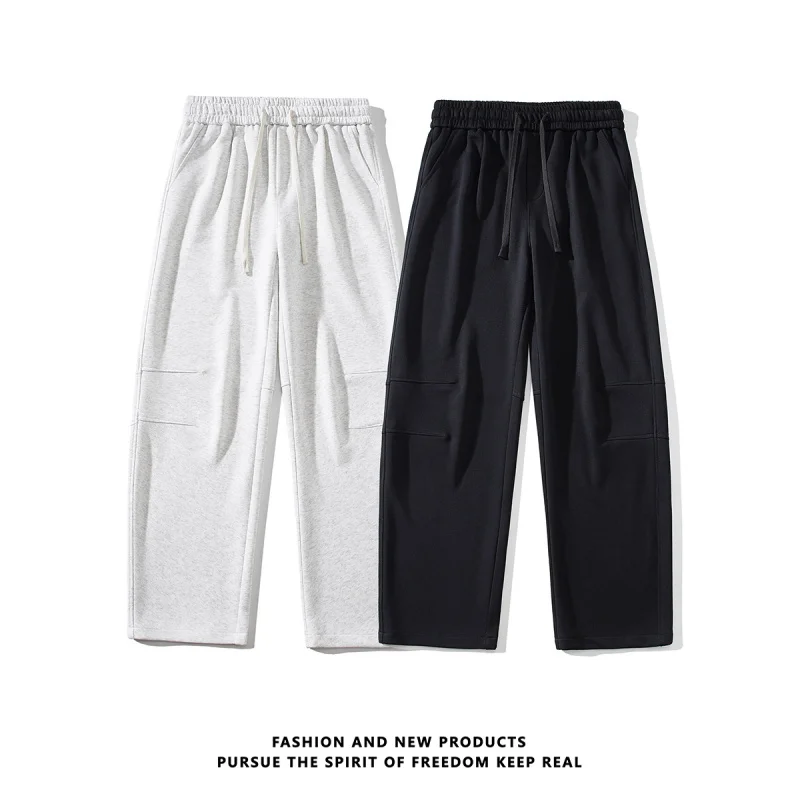 【Mirrordust】25American Style Autumn Polyester Cotton Long Pants Men's Sports Casual Sweatpants