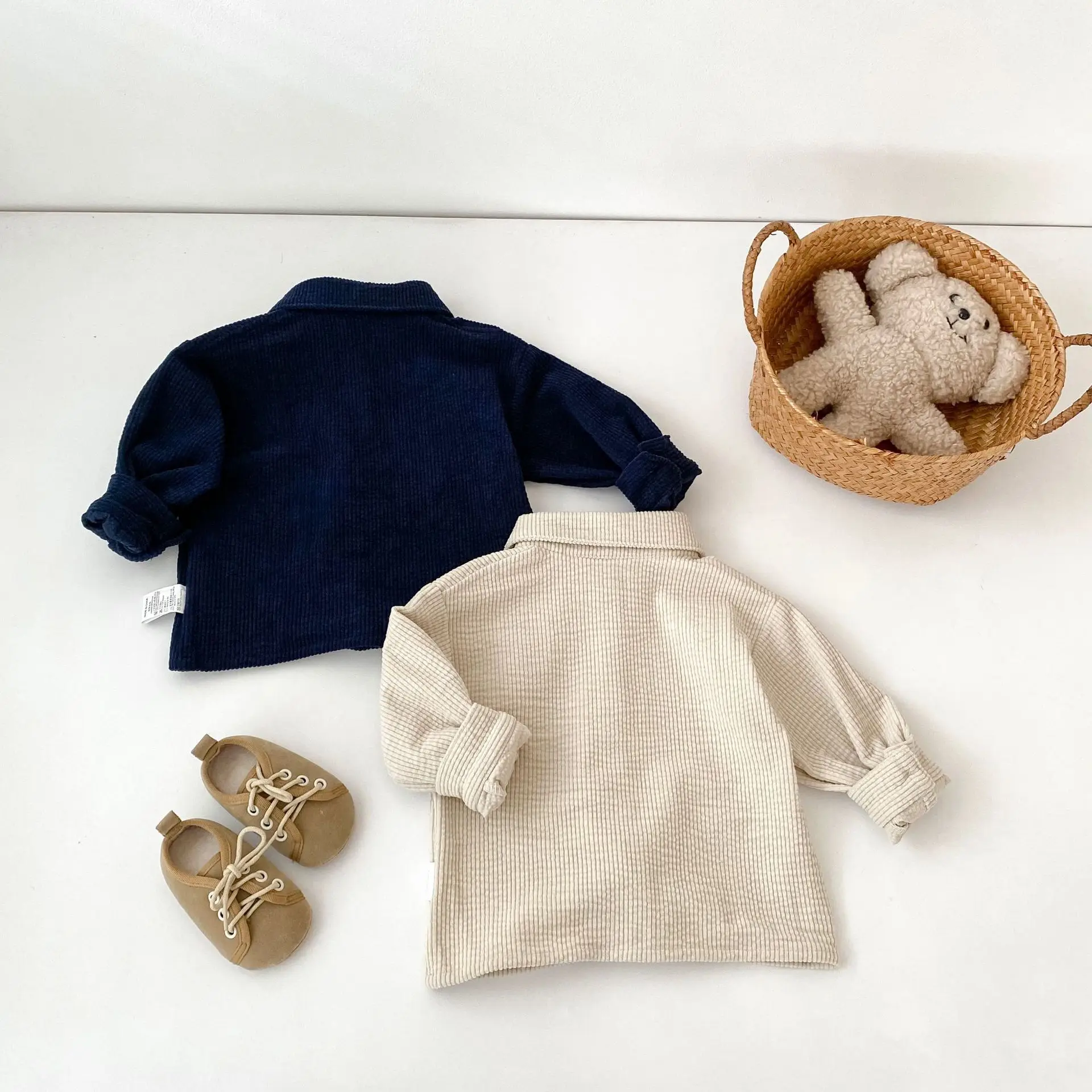 Autumn And Winter New Men's And Women's Baby Corduroy Small Lapel Long Sleeved Jacket