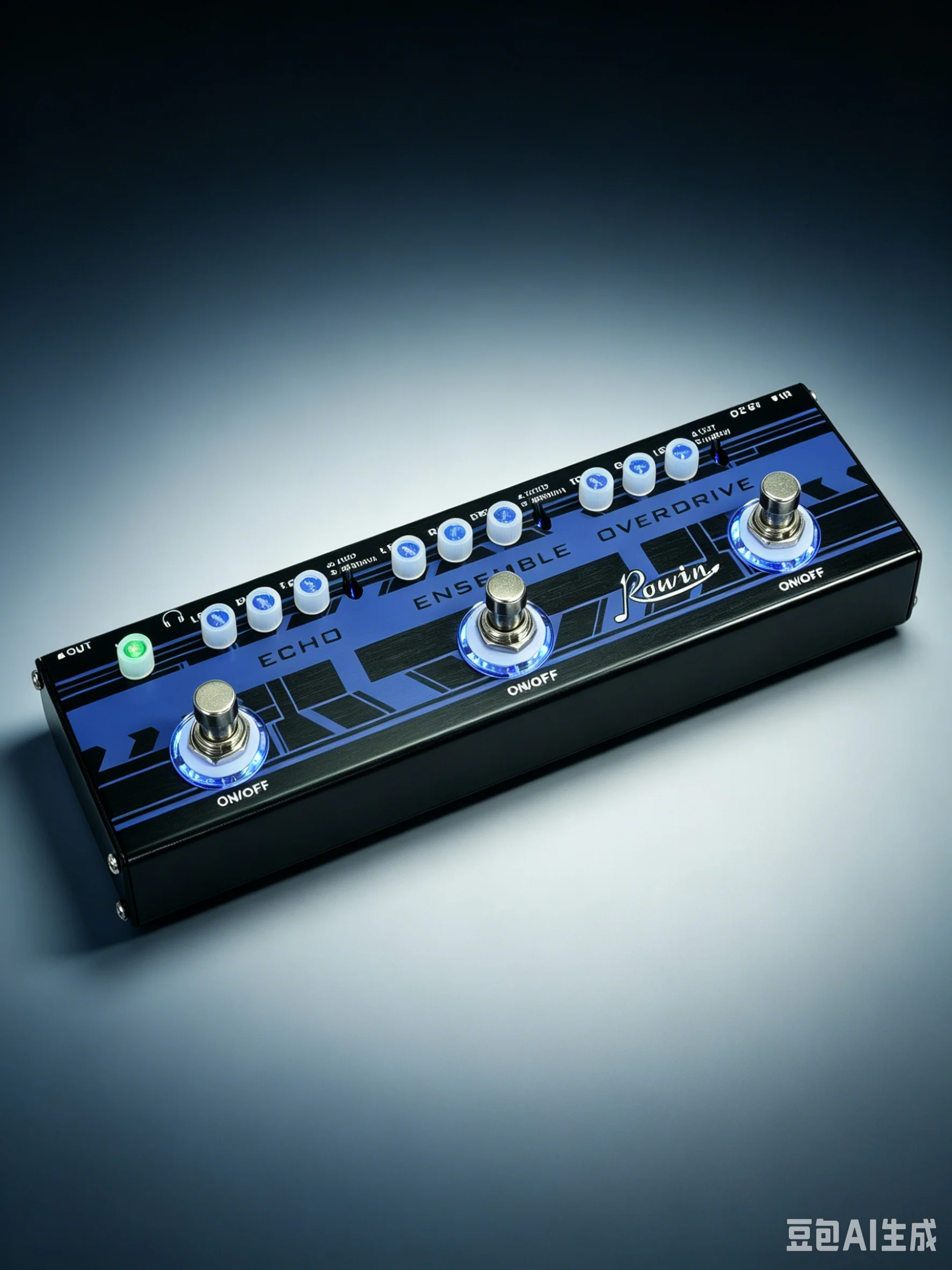 ROWIN DAP-2 Combined Multi Effects Pedal, Overdrive Chorus Delay 3 in 1 Guitar Effects Processor, True Bypass