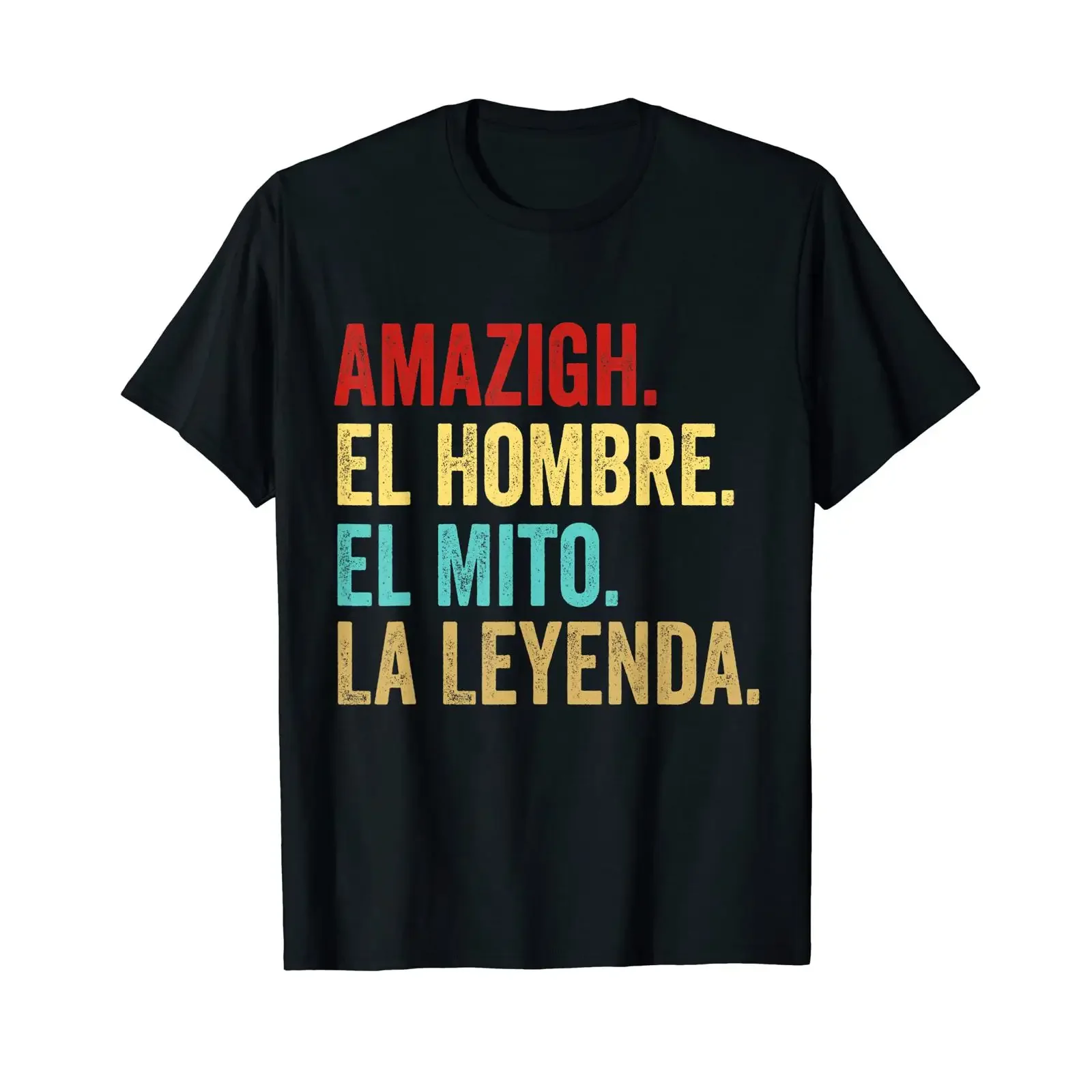 Camiseta Amazigh El Hombre Mito La Leyenda, Negra, Vintage, Lavada, con Gráficos, Estilo Urbano, Transpirable, Unisex, Versátil