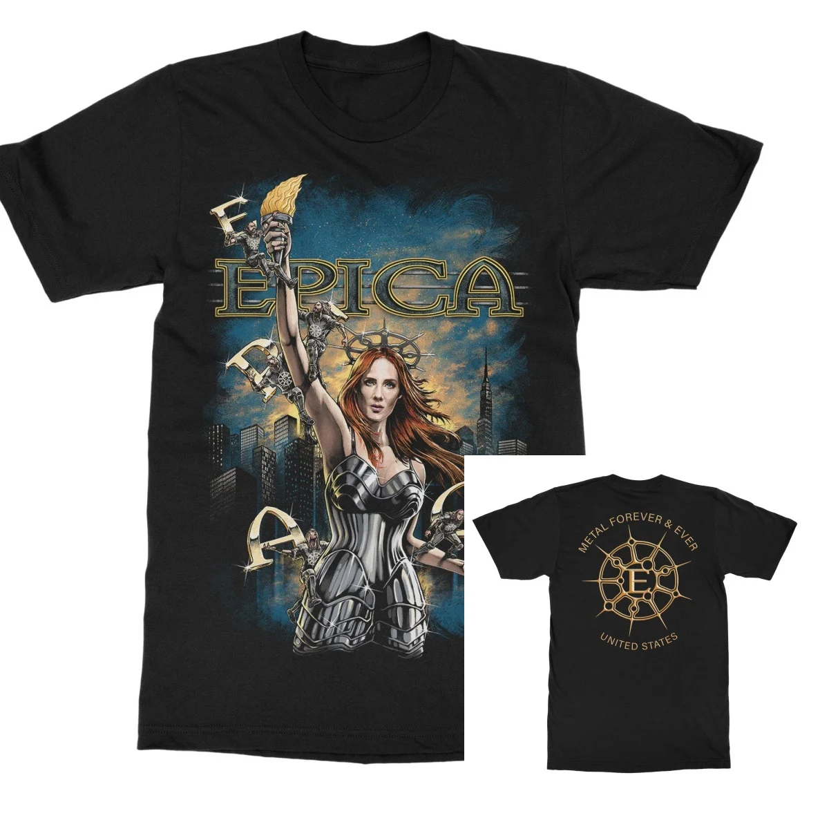 Epica  LIBERTY Band T-Shirt 100% Cotton Graphic Tee Men Women Summer Streetwear Top