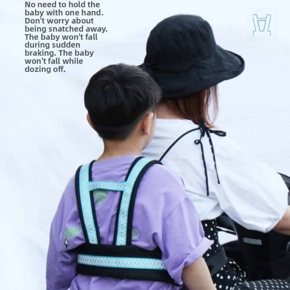 เข็มขัดนิรภัยสำหรับเด็กสำหรับรถจักรยานยนต์ สายรัดสะท้อนแสง สายรัดปรับระดับได้ สายรัดนิรภัย ป้องกันการหลุดลื่น