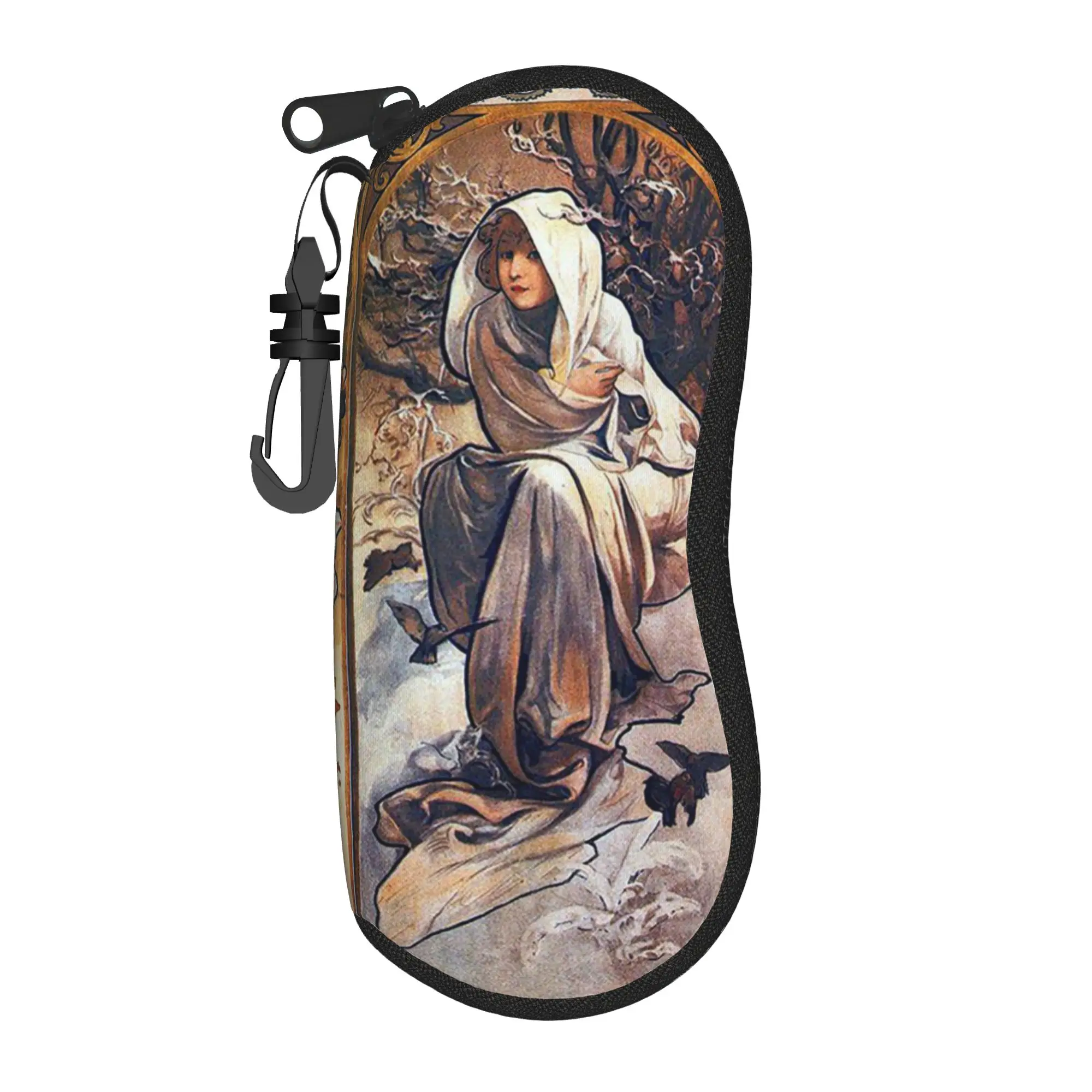 Alphonse Mucha Ablum Diary Art Glasses Case Unisex Anti-Fall Accessories Beautiful Women Glasses Protector Glasses Box