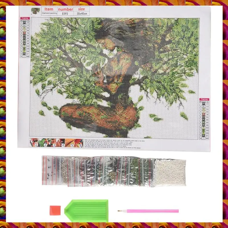 

BTCL DIY Diamond Painting Mother Tree Paste Diamond Embroidery Round Resin Diamond Cross Stitch Home Wall Decor 30X40cm