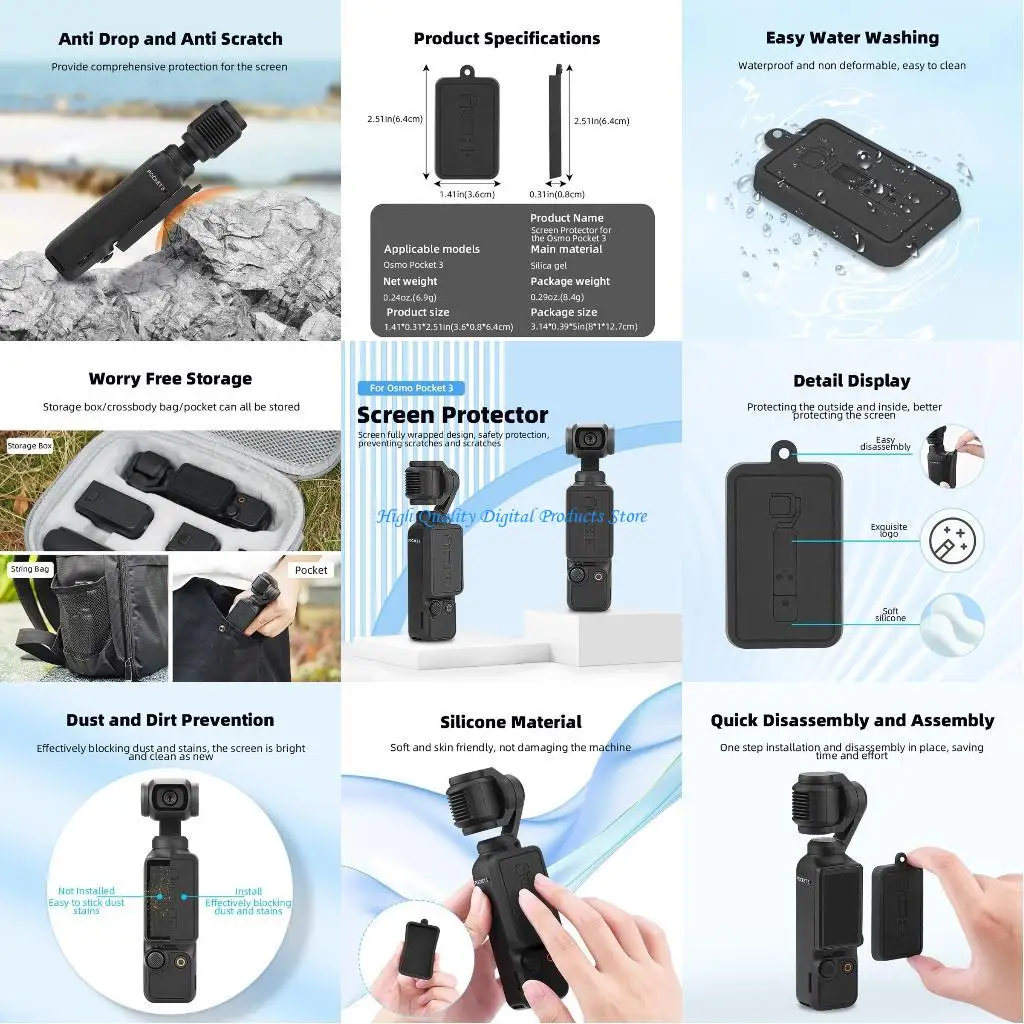 

U2JE Durable ABS Lens Cap for Pocket 3 Gimbal Camera Reliable Scratch Guard