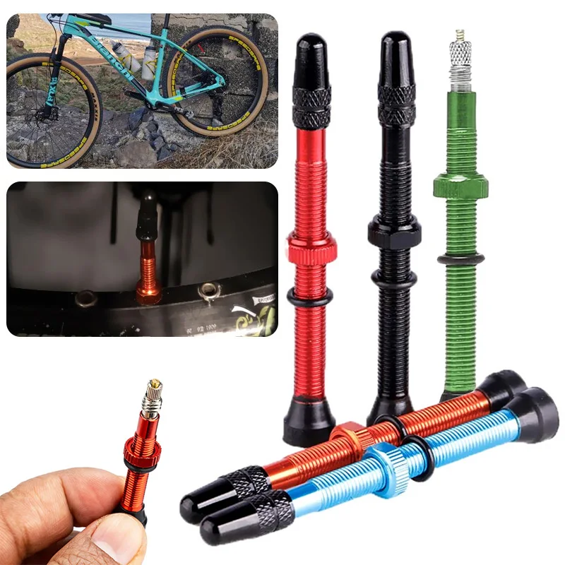 1Pcs 70mm Presta Valve for Road MTB Bicycle Tubeless Tires Brass Core Alloy Stem Tubeless Sealant Compatible Cycling Accessories