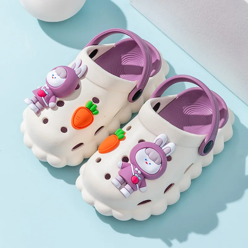 Slippers Kids Children Baby Shoes for Boys Girls Cute Cartoons Sandals Summer Home Iindoor Anti Slip Soft Soles Hole Shoes