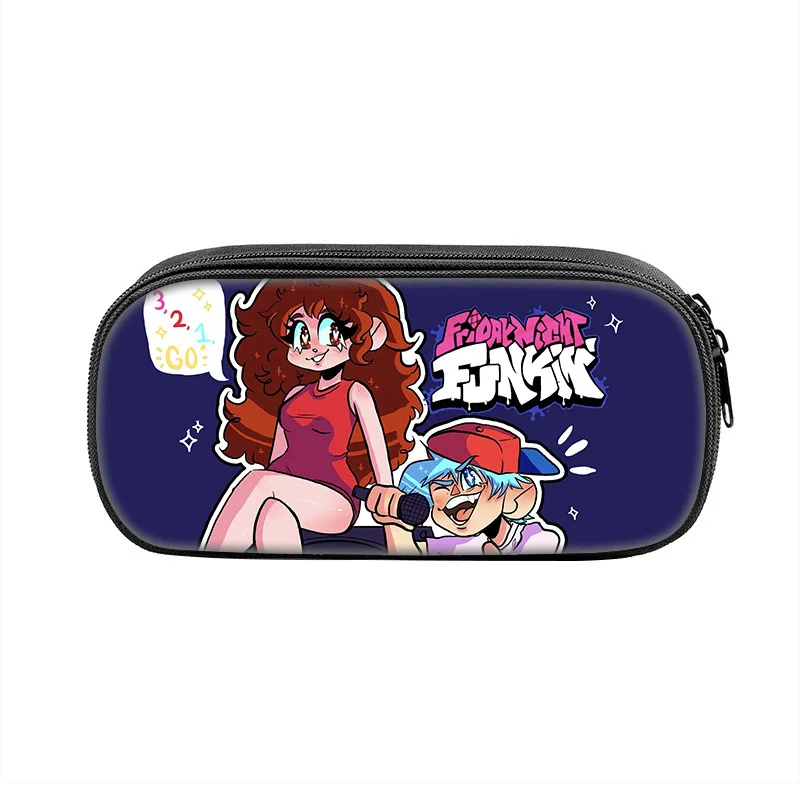 حقيبة صندوق أقلام الرسوم المتحركة Frida Nigh Funkin للطلاب ذات سعة كبيرة ومستلزمات مدرسية بسحاب