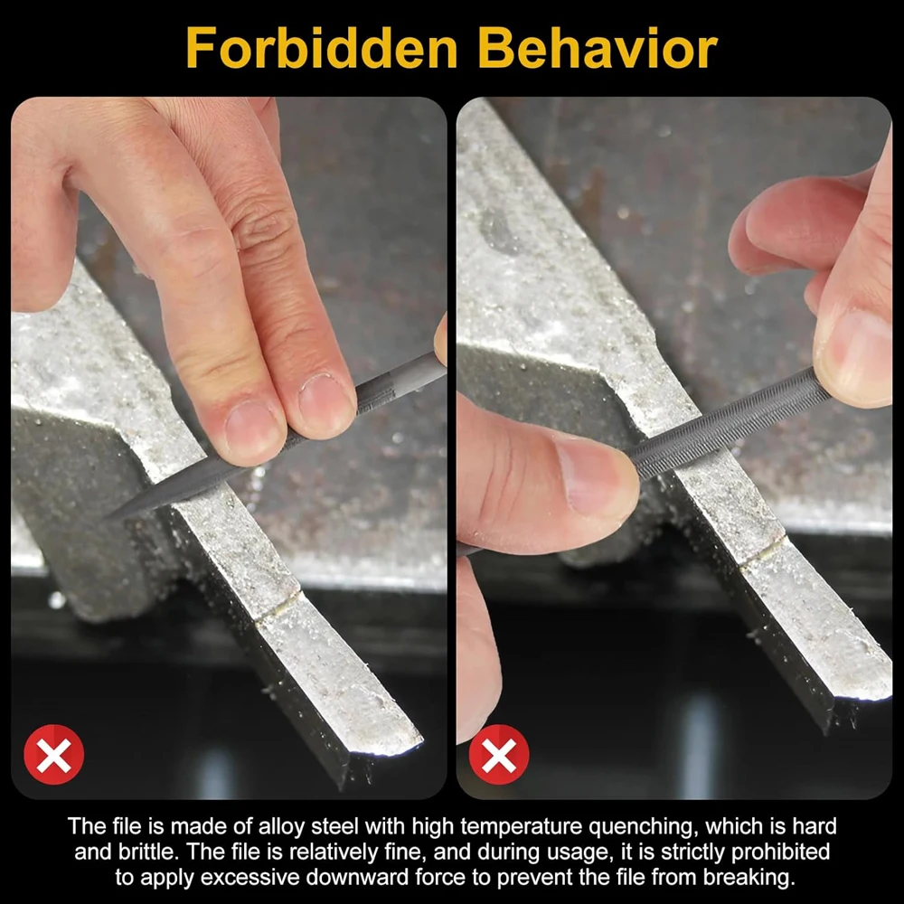 Neues Premium-Nadelfeilen-Set, Feilen aus Kohlenstoffstahl mit rutschfesten, ergonomischen Griffen für präzises Feilen auf Holzmodell aus Kunststoff – Detail 7