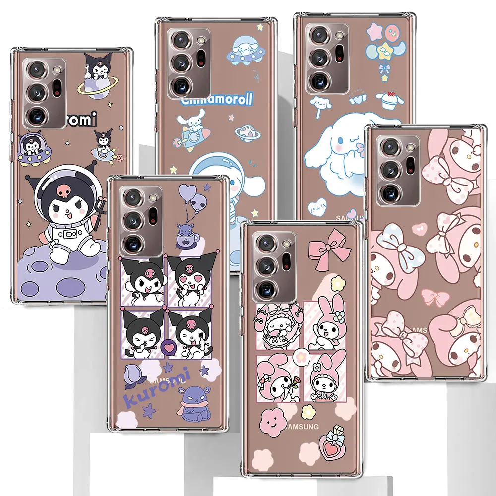 Cinnamoroll My Melody Case for Samsung Galaxy Note 20 Ultra 5G J6 M12 9 10 Plus 8 10Lite TPU Transparent Soft Phone Cover Coque