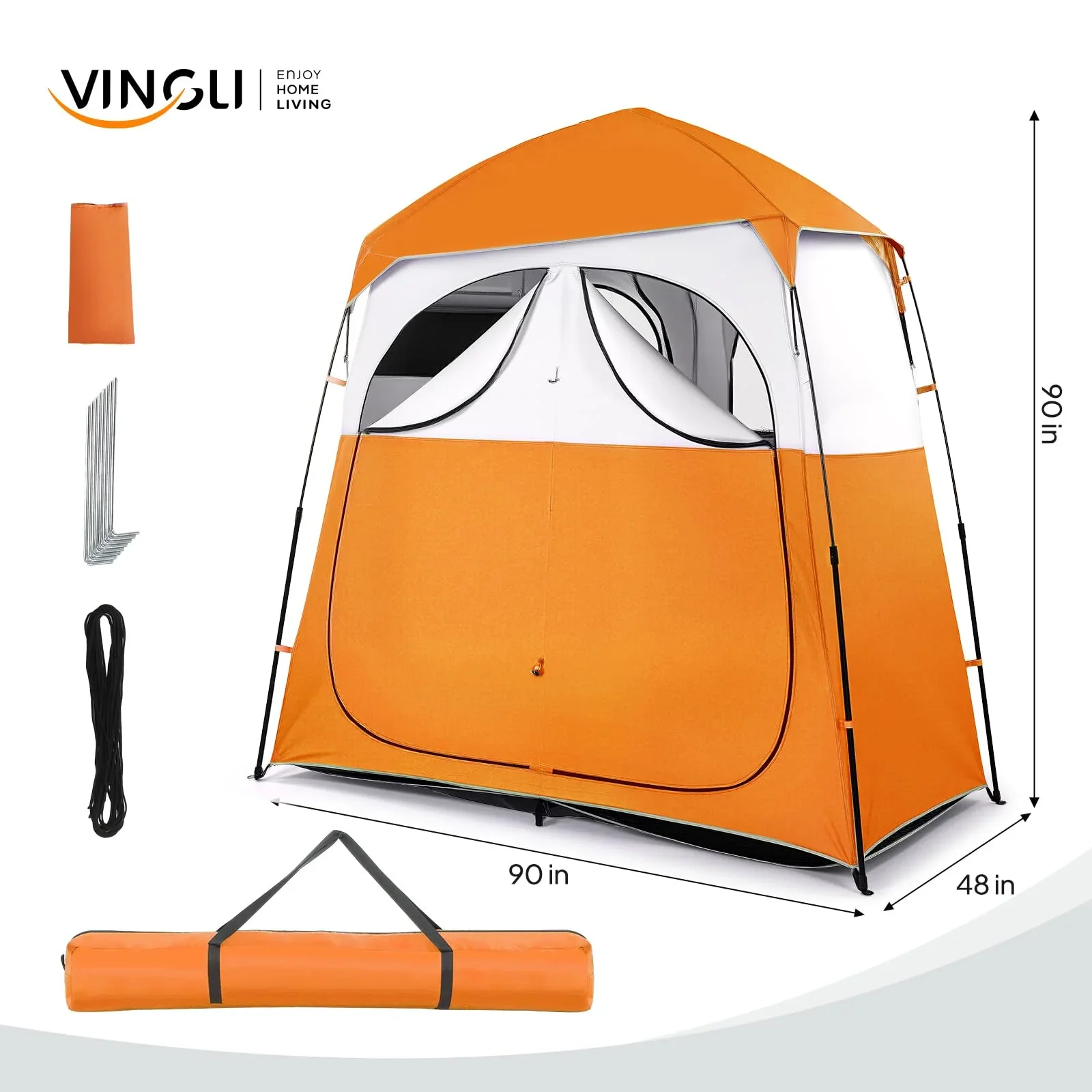 2026 Fishing Shower Tent Mesh Floor Convenient Carrying Bag Privacy Toilet Camping 2 Persons Four-Season Automatic Large One-Bed